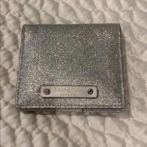 Kate spade silver glitter wallet